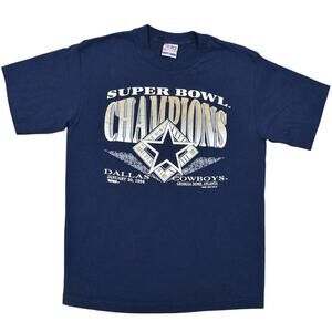 Vintage Trench Ultra Blue T-Shirt Men's L Dallas Cowboys 1994 Super Bowl Champs